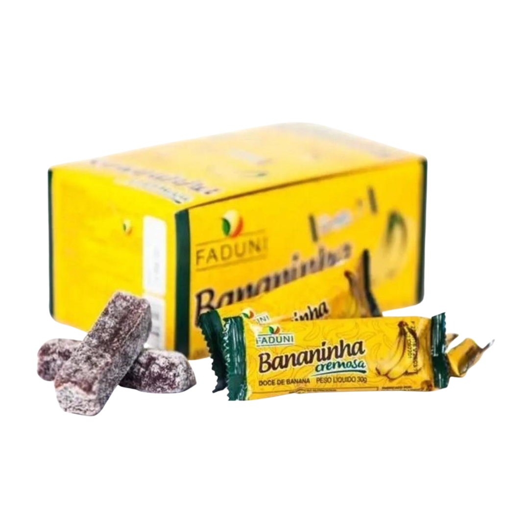 2 Displays com 24und Bananinha Cremosa Com e S/Adição de Açúcar